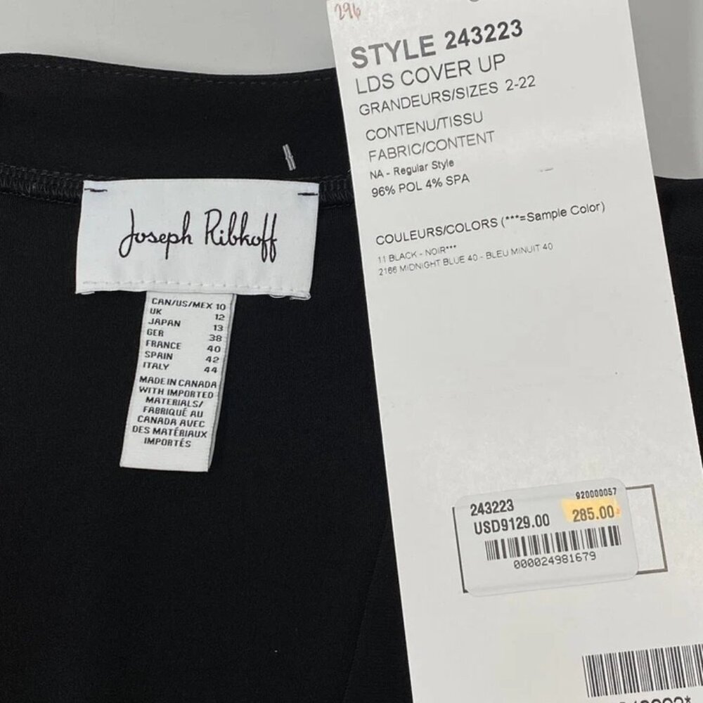 NEW JOSEPH RIBKOFF Womens Cardigan Top Black Size 10 Contrast Stitch Trim - Picture 8 of 8